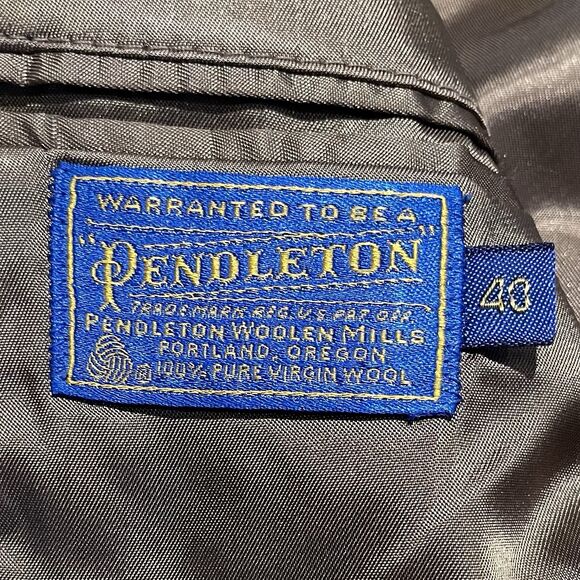VINTAGE Pendelton Mens Blazer Tan 40 Virgin Wool Western Sports Coat Jacket USA - Picture 15 of 16